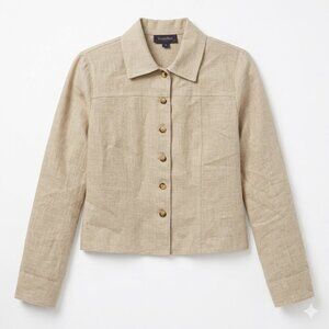 Breeches Linen Jacket Women’s 4 Beige Tan Minimalist Blazer Workwear Breathable